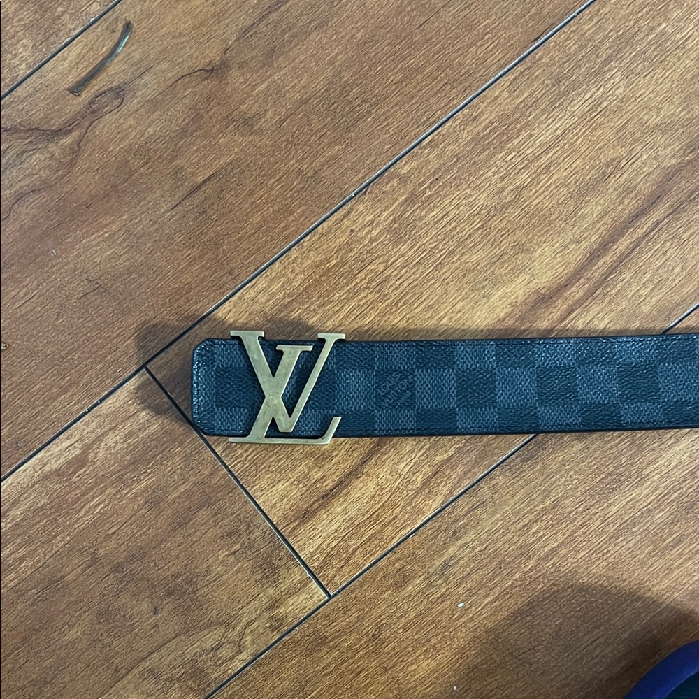Louis Vuitton Black and Gold Checkered Belt Bag
